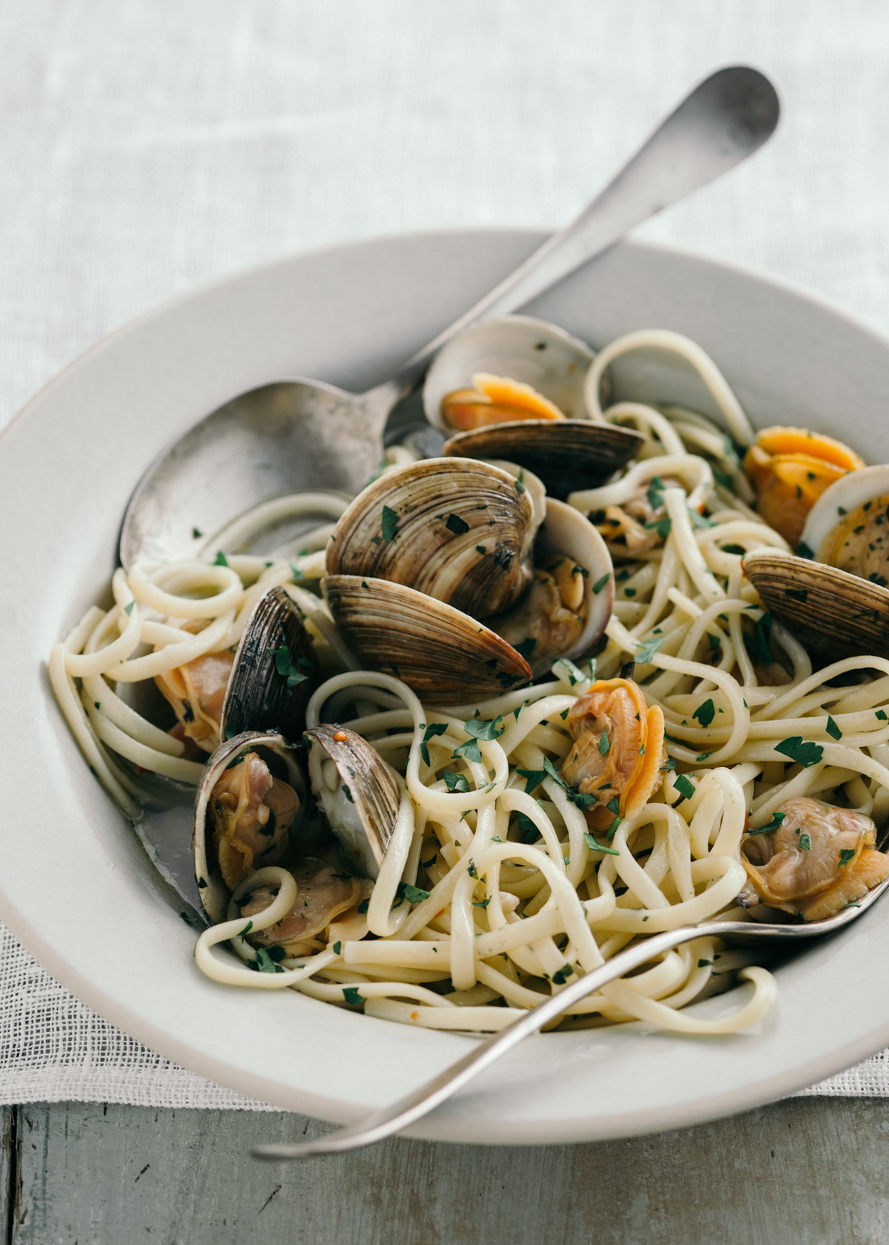 Los Angeles Food photographer - The Pasta  Cookbook Linguine and Clams by Ray Kachatorian
