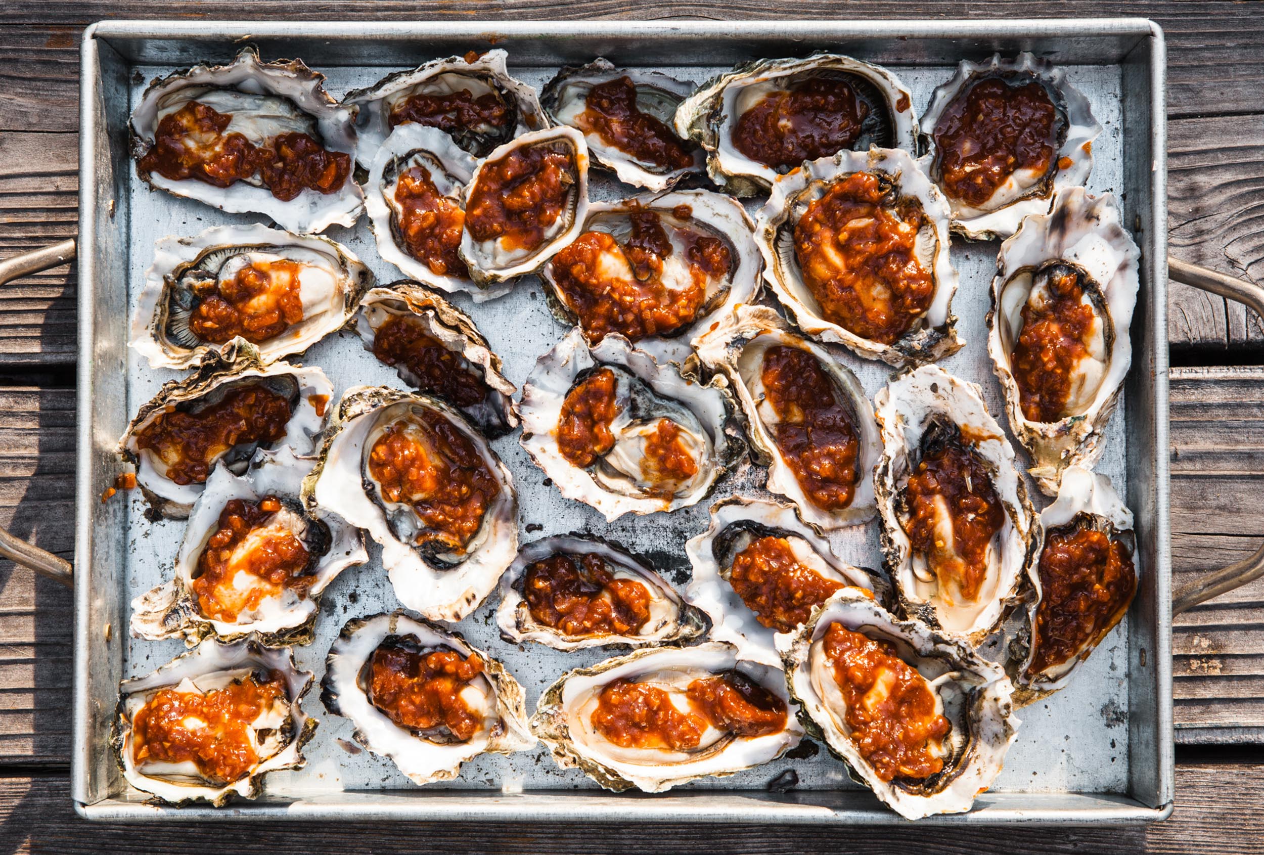 Los Angeles Food photographer - Grill Master Cookbook grilled oysters  by Ray Kachatorian